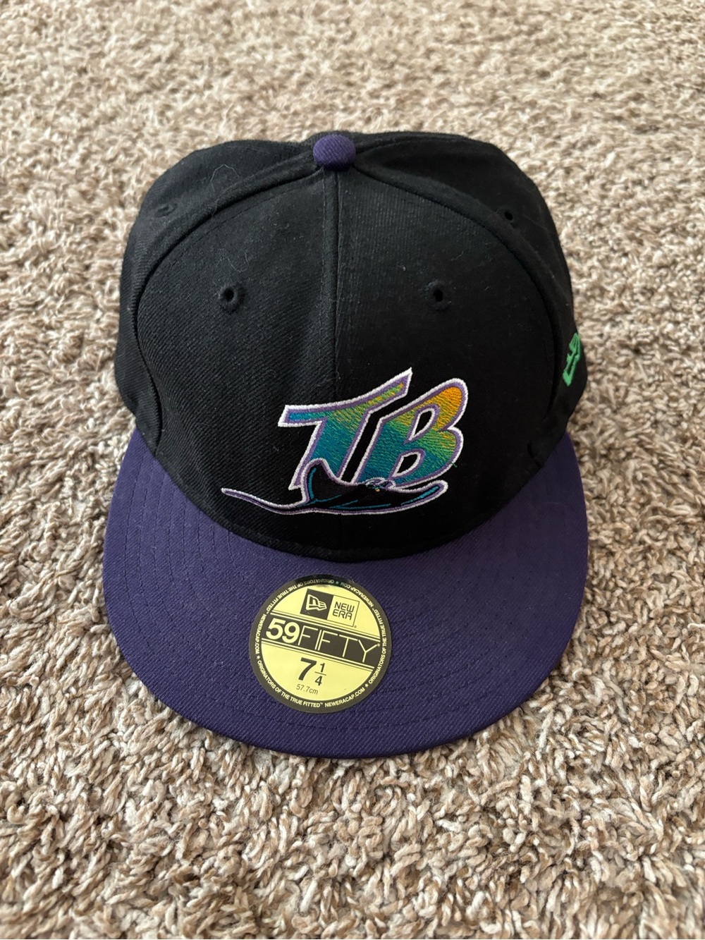 New Era Kids Black & Purple TB Logo 59FIFTY Fitted Hat